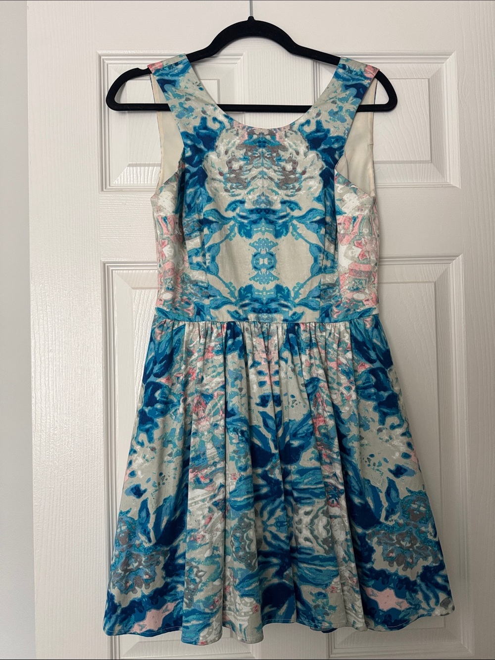 KEEPSAKE the Label Blue and Cream Floral Mini Dress